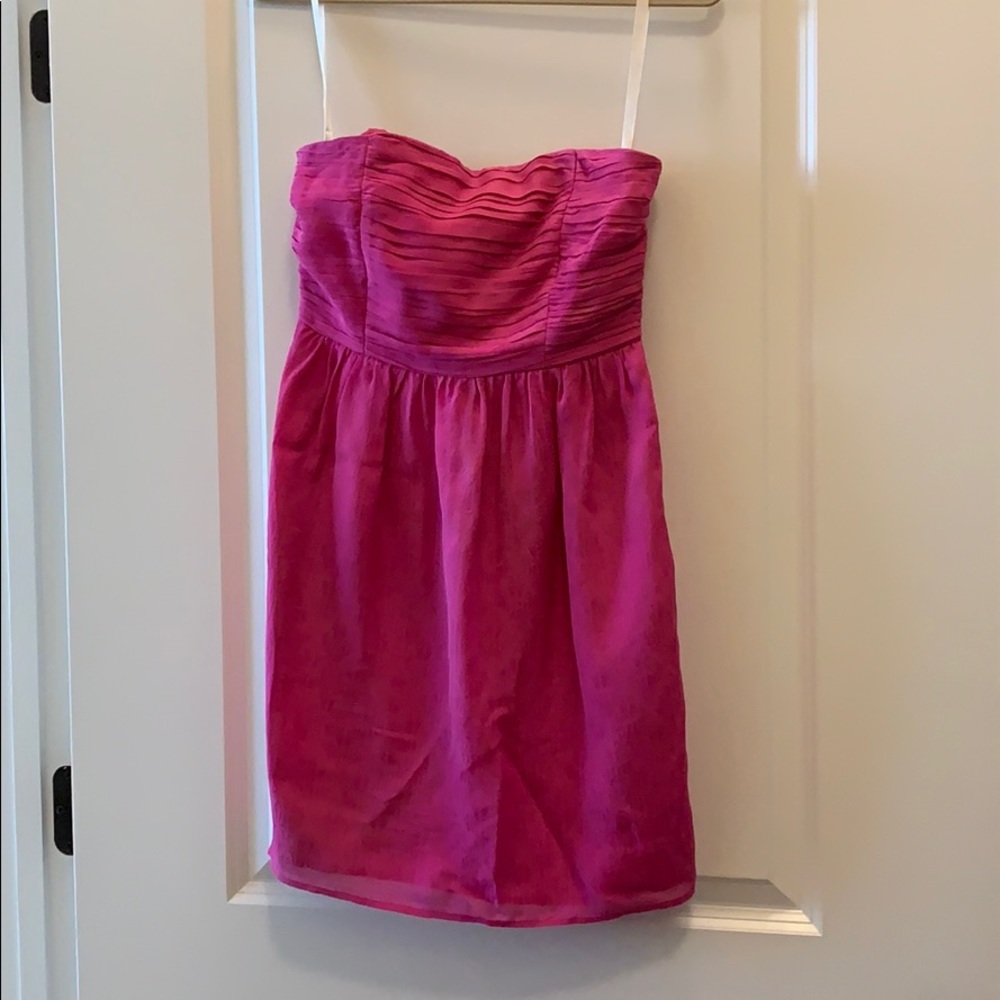 Strapless pink party dress